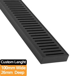 100-5600mm Lauxes Aluminium Midnight Wide Floor Grate Drain Any Size Indoor  100-5600mm Lauxes Aluminium Midnight Wide Floor Grate Drain Any Size Indoor